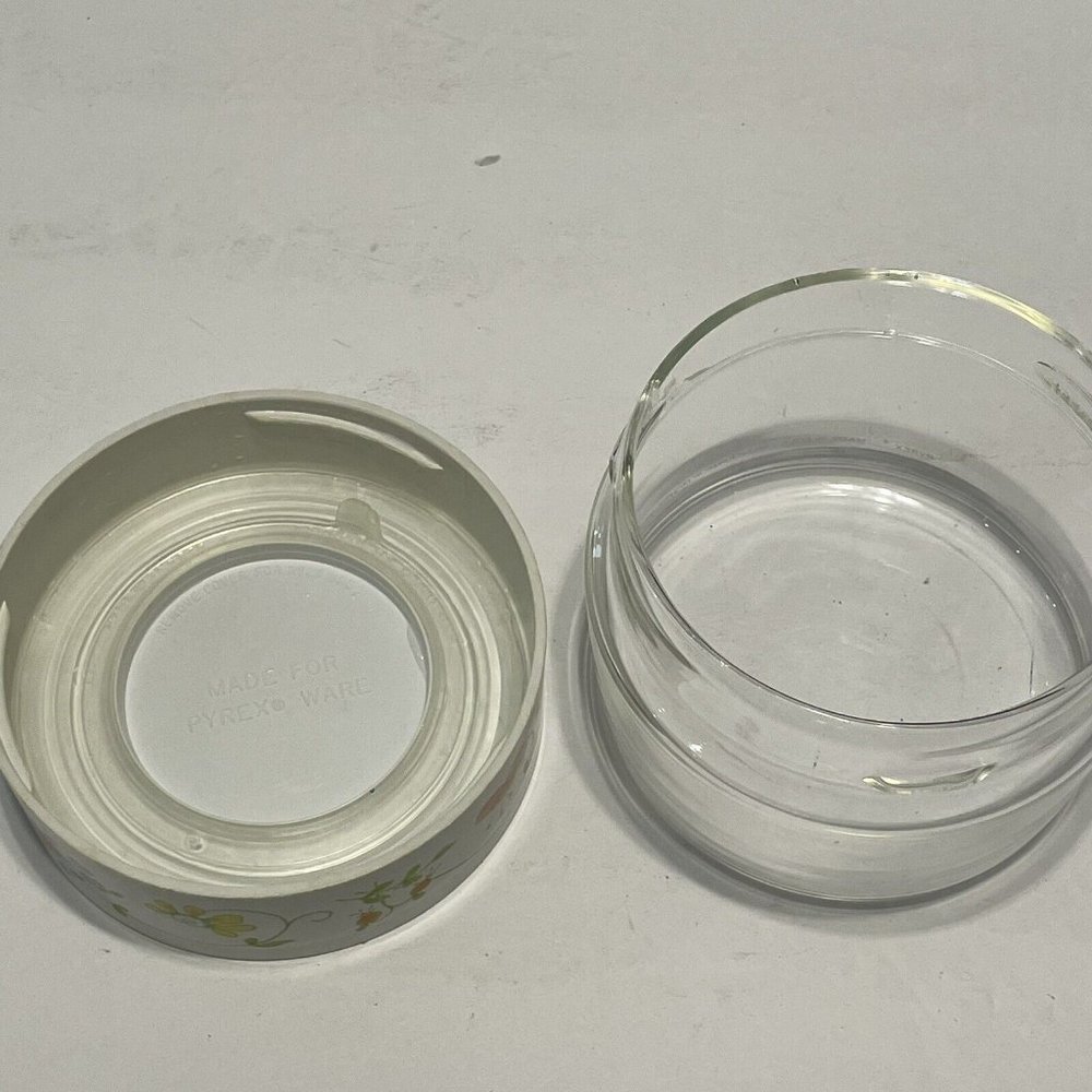 Vtg Corningware PYREX Canisters Wildflower Clear See n Store USA Flower Storage - Picture 4 of 9